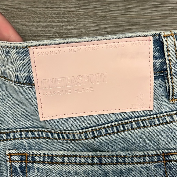 One Teaspoon Charlie Slim High Waist Flared Jeans, Fleetwood Artiste - Picture 11 of 12